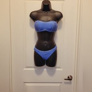 Indigo & Neon Green Crochet Bikini